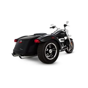 Vance & Hines 4" Twin Slash Round Slip-On Mufflers Chrome 17-21 FLRT Freewheeler Trike, Motoee.com