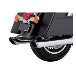 Vance & Hines 4" Twin Slash Round Slip-on Mufflers Chrome 17-23 Touring