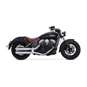 Vance & Hines Twin Slash 3" Slip-on Mufflers Chrome 15-22 Indian Scout, Motoee.com