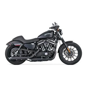 Vance & Hines Twin Slash 3" Slip-on PCX Mufflers Black 14-20 XL Sportster, Motoee.com