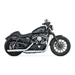 Vance & Hines Twin Slash 3" Slip-on PCX Mufflers Chrome 14-22 Sportster, Motoee.com