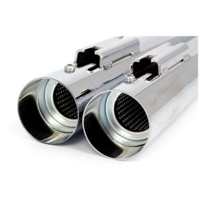 X-Force Touring Slip-on Muffler Set 28" Long Chrome 95-16 FLT/Touring, Motoee.com