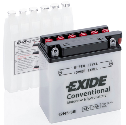 Exide 12N5-3B 12V 5Ah 40A 120x60x130mm R+ Starting battery