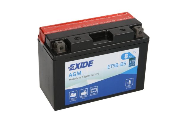 Exide YT9B-BS 12V 8Ah 110A 150x70x105mm L+ Starting battery