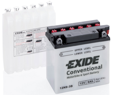 Exide 12N9-3B 12V 9Ah 85A 135x75x139mm R+ Starting battery