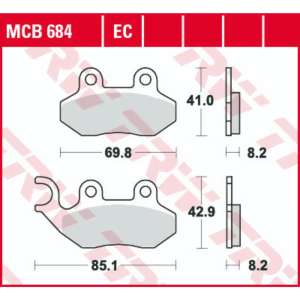 TRW MCB684 Front/Rear Brake Pads