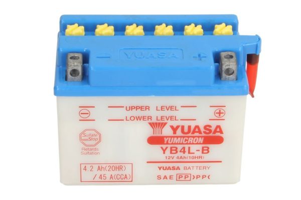 Yuasa YB4L-B + ELEKTROLIT 12V 4Ah 56A 121x71x93mm R+ Starting battery