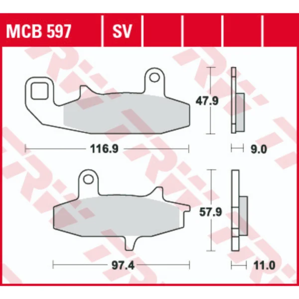 TRW MCB597SV Front Brake Pads