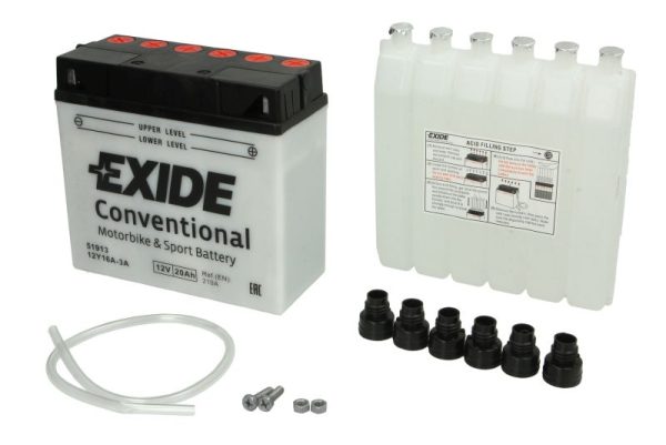 Exide 12Y16A-3A 51913 12V 20Ah 210A 185x80.5x170mm R+ Starting battery