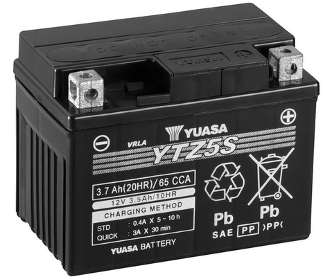 Yuasa YTZ5S 12V 3.7Ah 65A 115x72x86mm R+ Starting battery