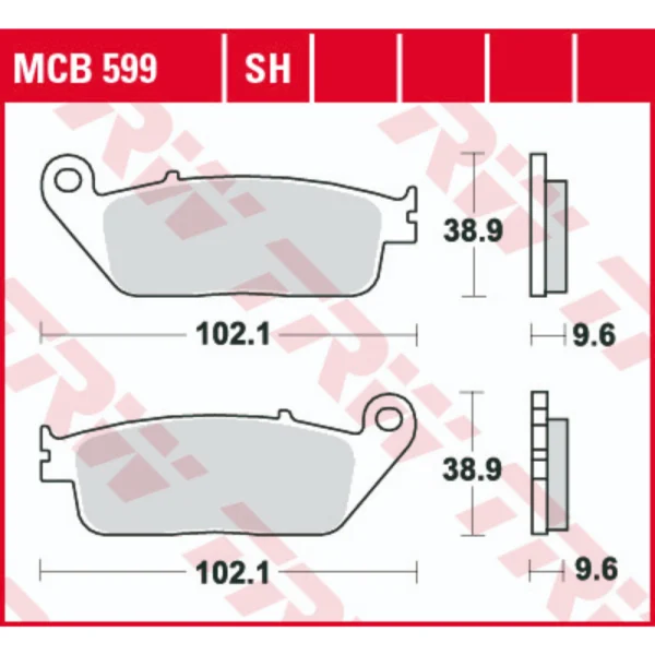 TRW MCB599SH Rear Brake Pads