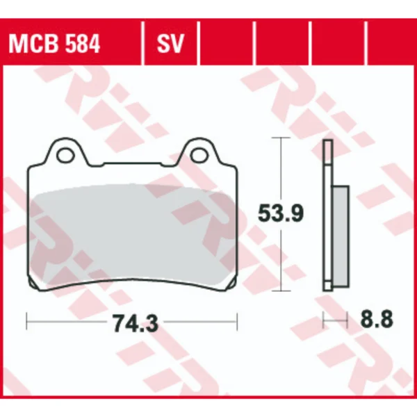 TRW MCB584SV Front Brake Pads