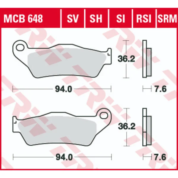 TRW MCB648RSI Front/Rear Brake Pads