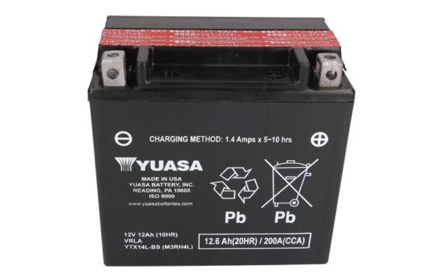 Yuasa YTX14L-BS 12V 12.6Ah 200A 150x87x145mm R+ Starting battery