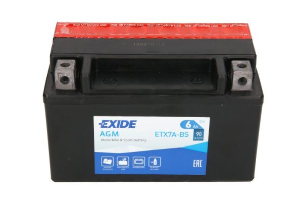 Exide YTX7A-BS 12V 6Ah 90A 150x87x93mm L+ Starting battery