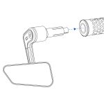 Oxford Horizon Bar End Mirror Left
