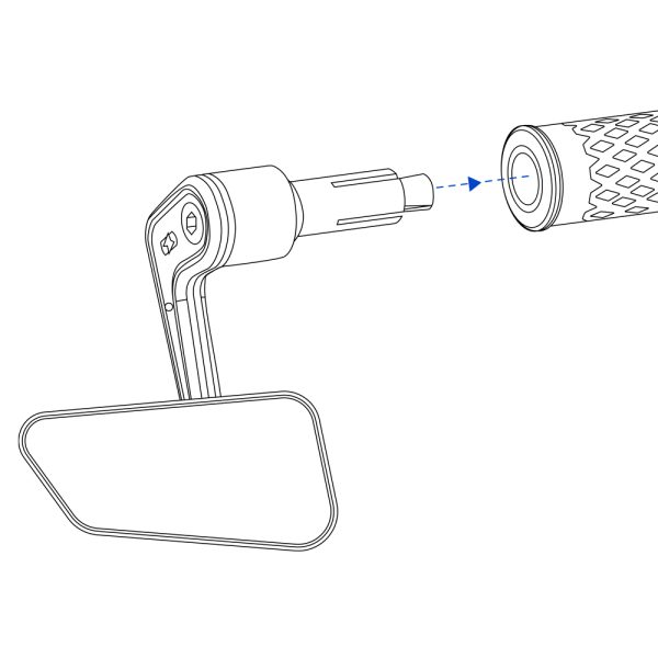 Oxford Horizon Bar End Mirror Right