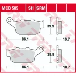 TRW MCB585SH Rear Brake Pads