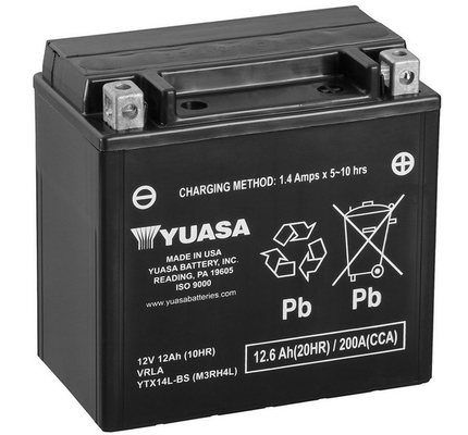 Yuasa YTX14L-BS 12V 12.6Ah 200A 150x87x145mm R+ Starting battery