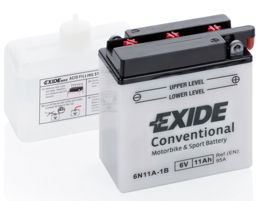 Exide 6N11A-1B 6V 11Ah 95A 121x59x131mm R+ Starting battery