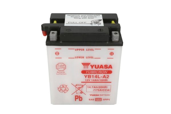 Yuasa YB14L-A2 12V 14.7Ah 175A 136x91x168mm R+ Starting battery