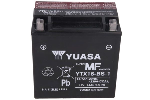 Yuasa YTX16-BS-1 12V 14.7Ah 230A 150x87x161mm L+ Starting battery