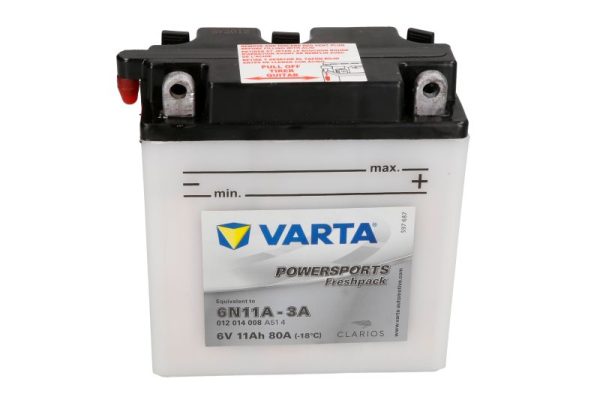 Varta 6N11A-3A 6V 11Ah 80A 122x61x135mm R+ Starting battery