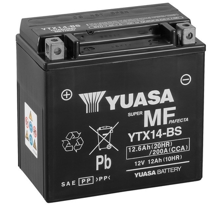 Yuasa YTX14-BS 12V 12.6Ah 210A 150x87x145mm L+ Starting battery