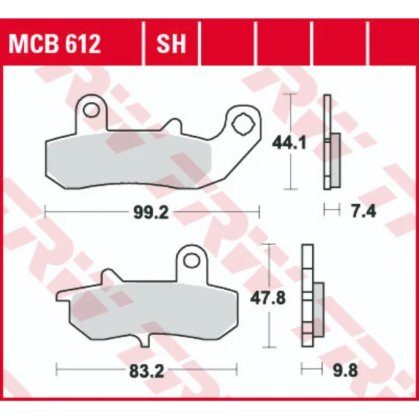 TRW MCB612SH Rear Brake Pads