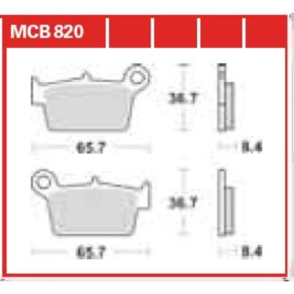 TRW MCB820 Front/Rear Brake Pads