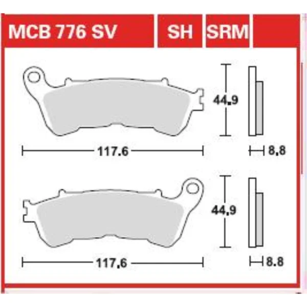 TRW MCB776SH Rear Brake Pads