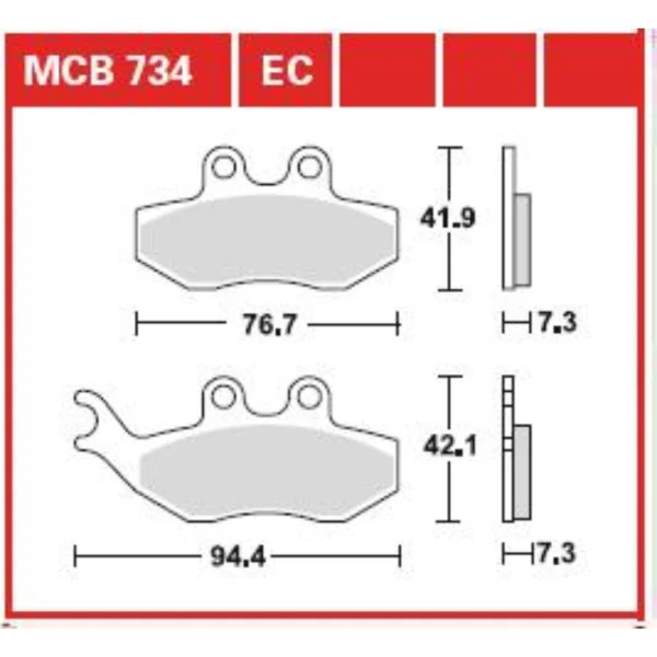 TRW MCB734EC Front/Rear Brake Pads