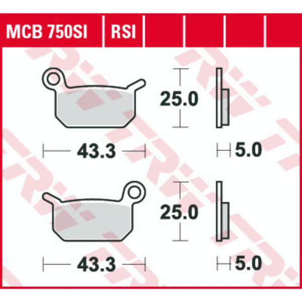 TRW MCB750SI Front/Rear Brake Pads