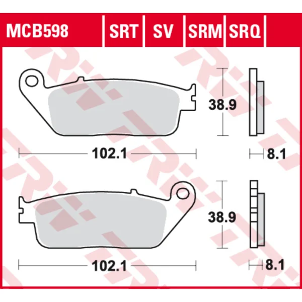 TRW MCB598SRT Front Brake Pads