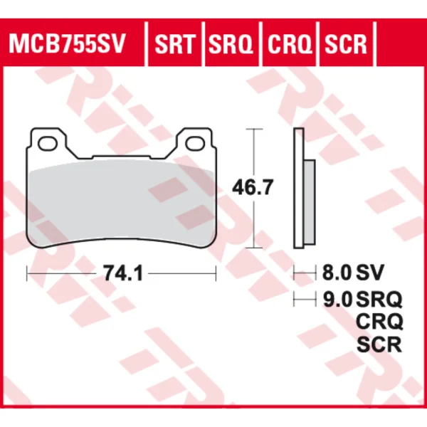 TRW MCB755SRT Front Brake Pads