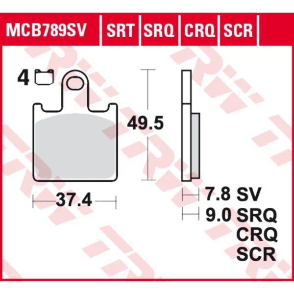 TRW MCB789SRT Front Brake Pads