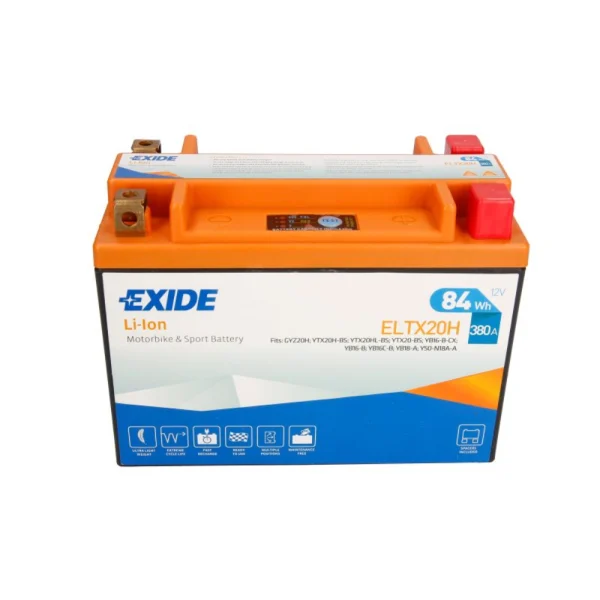 Exide ELTX20H 12V 7Ah 380A 175x87x130 L+ Lithium-ion Starting Battery