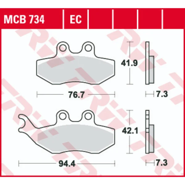 TRW MCB734EC Front/Rear Brake Pads
