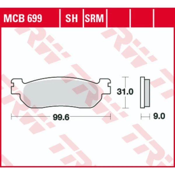TRW MCB699SH Rear Brake Pads