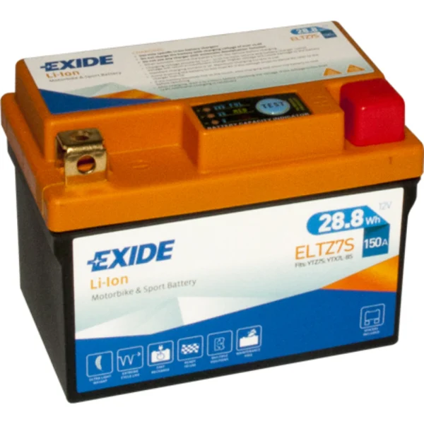 Exide ELTZ7S 12V 2.4Ah 150A 113x70x85 R+ Lithium-ion Starting Battery