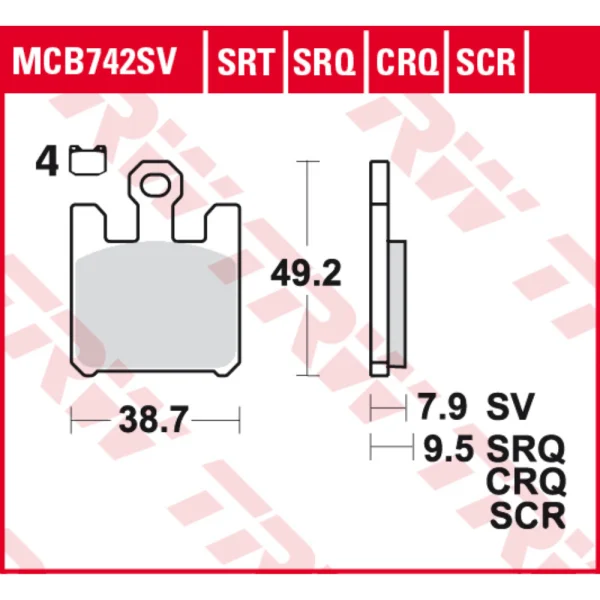 TRW MCB742SRT Front Brake Pads