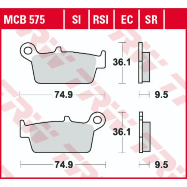 TRW MCB575EC Front/Rear Brake Pads