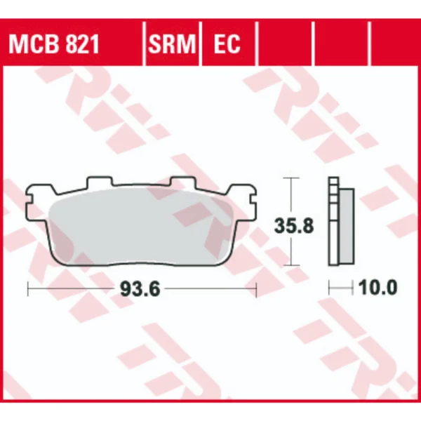 TRW MCB821EC Front/Rear Brake Pads