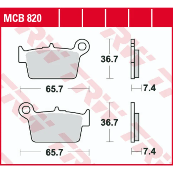 TRW MCB820 Front/Rear Brake Pads