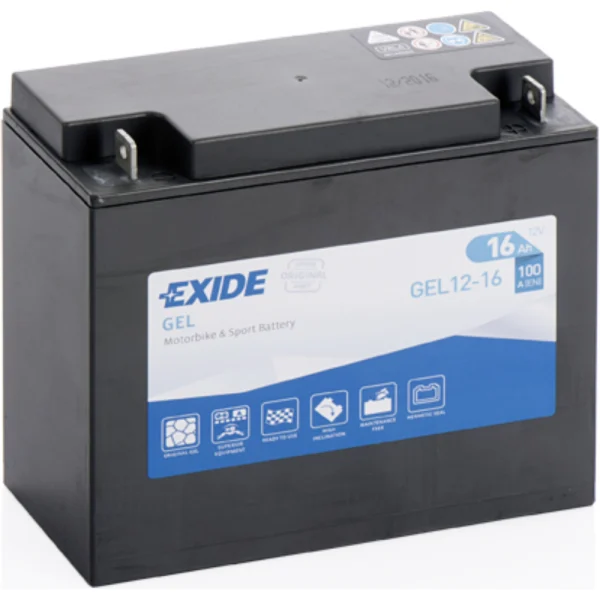 Exide GEL12-16  12V 16Ah 100A 180x75x165 R+ Gel Starting Battery