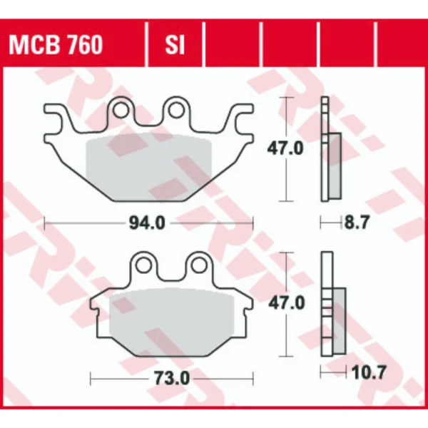 TRW MCB760SI Front/Rear Brake Pads