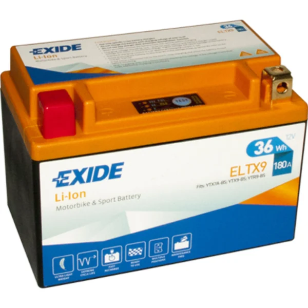 Exide ELTX9 12V 3Ah 180A 150x87x105 L+ Lithium-ion Starting Battery