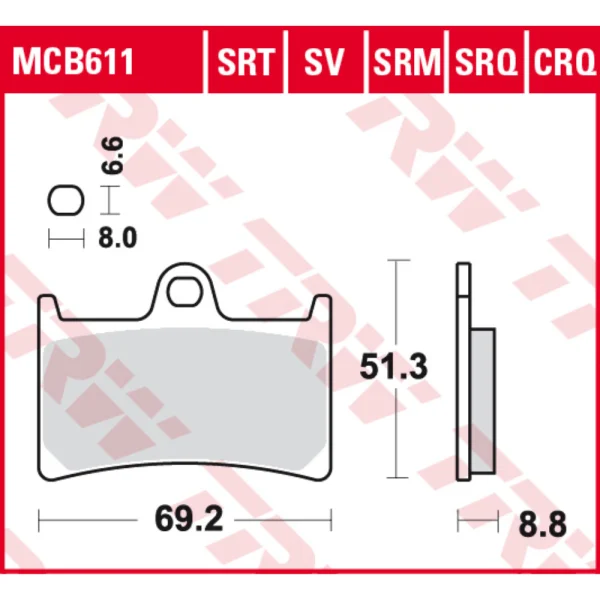 TRW MCB611SRT Front Brake Pads