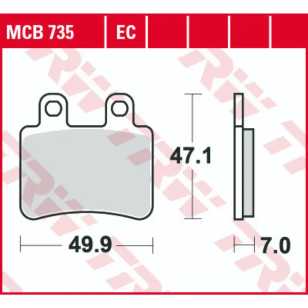 TRW MCB735EC Front/Rear Brake Pads