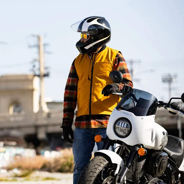 Biltwell Lane Splitter Helmet White Flames